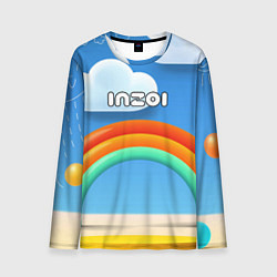 Лонгслив мужской Inzoi объемная радуга и облака, цвет: 3D-принт