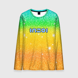 Лонгслив мужской Inzoi зелено-желтый фон, цвет: 3D-принт