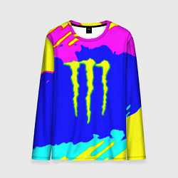 Лонгслив мужской Monster energy краски цветные, цвет: 3D-принт