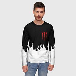 Лонгслив мужской Monster energy red logo, цвет: 3D-принт — фото 2