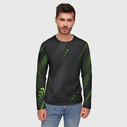 Лонгслив мужской Color black green, цвет: 3D-принт — фото 2