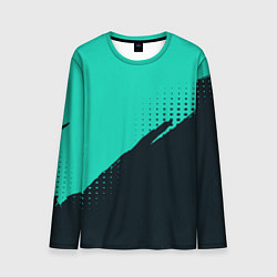Лонгслив мужской Color black light blue, цвет: 3D-принт