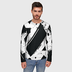 Лонгслив мужской Color black white, цвет: 3D-принт — фото 2