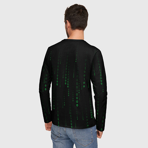 Мужской лонгслив Color black green / 3D-принт – фото 4