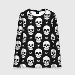 Лонгслив мужской Черепной фон, цвет: 3D-принт