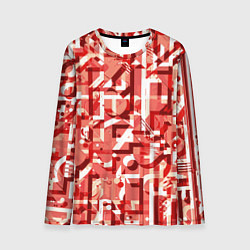 Мужской лонгслив Красно-белый объёмный эффект
