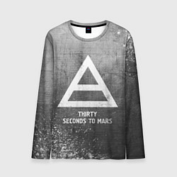 Лонгслив мужской Thirty Seconds to Mars - grey gradient, цвет: 3D-принт