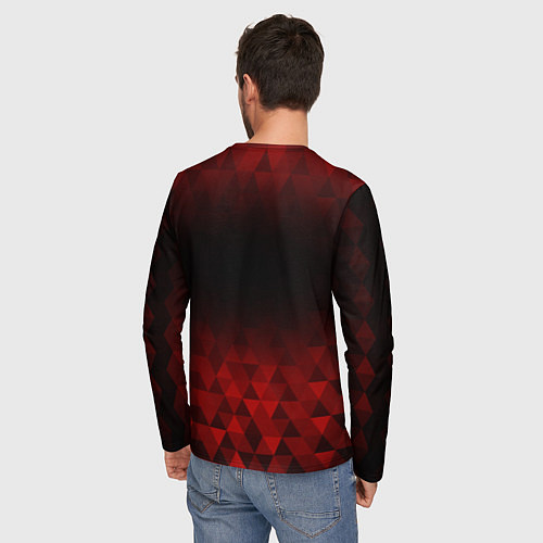 Мужской лонгслив Lamborghini red poly / 3D-принт – фото 4