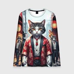 Лонгслив мужской Котики якудза, цвет: 3D-принт