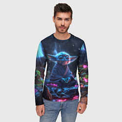 Лонгслив мужской Йода наслаждается видом, цвет: 3D-принт — фото 2