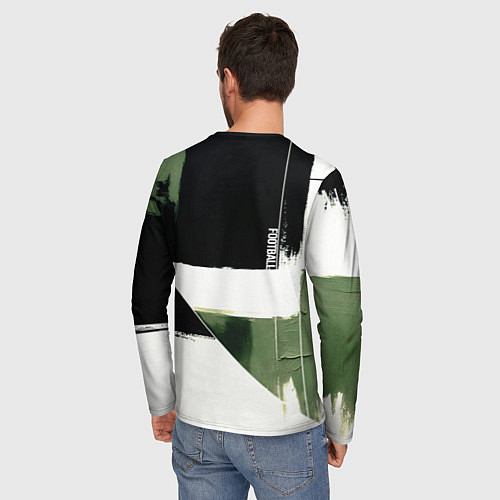 Мужской лонгслив Футбол на фоне брызг красок / 3D-принт – фото 4