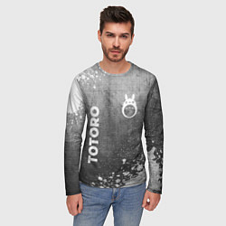 Лонгслив мужской Totoro - grey gradient вертикально, цвет: 3D-принт — фото 2