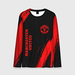 Лонгслив мужской Manchester United - red gradient вертикально, цвет: 3D-принт