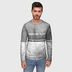 Лонгслив мужской Twenty One Pilots - grey gradient посередине, цвет: 3D-принт — фото 2
