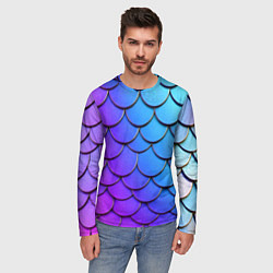 Лонгслив мужской Градиент на чешуе, цвет: 3D-принт — фото 2