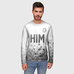 Лонгслив мужской HIM - white gradient посередине, цвет: 3D-принт — фото 2