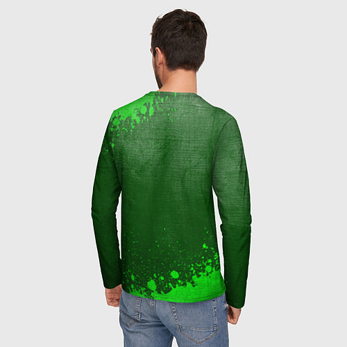 Мужской лонгслив Land Rover - green gradient / 3D-принт – фото 4