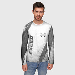 Лонгслив мужской Exeed - white gradient вертикально, цвет: 3D-принт — фото 2