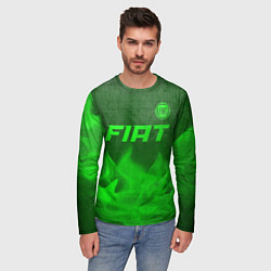 Лонгслив мужской Fiat - green gradient посередине, цвет: 3D-принт — фото 2