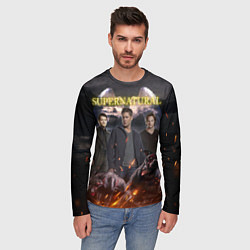 Лонгслив мужской Supernatural - true hunters, цвет: 3D-принт — фото 2