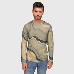Лонгслив мужской Песочный мрамор, цвет: 3D-принт — фото 2