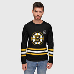 Лонгслив мужской Бостон Брюинз хоккей, цвет: 3D-принт — фото 2