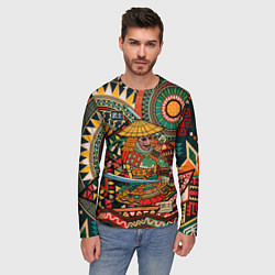 Лонгслив мужской Цветной самурай, цвет: 3D-принт — фото 2