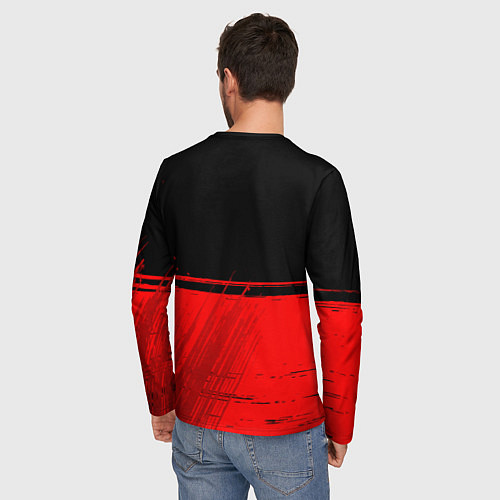 Мужской лонгслив Die Antwoord - red gradient посередине / 3D-принт – фото 4