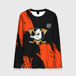 Мужской лонгслив Анахайм Дакс - оранжевая краска