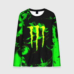 Мужской лонгслив Monster energy кислотное лого огонь