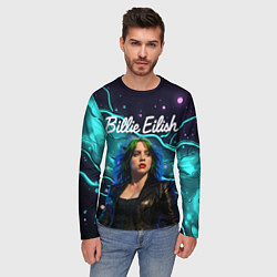 Лонгслив мужской Певица Билли Айлиш, цвет: 3D-принт — фото 2