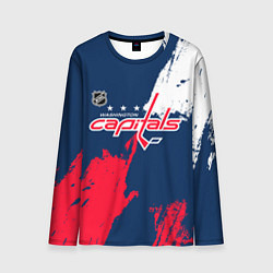 Лонгслив мужской Вашингтон Кэпиталз - брызги красок, цвет: 3D-принт