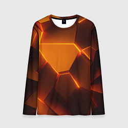 Лонгслив мужской Оранжевые объемные пластины, цвет: 3D-принт