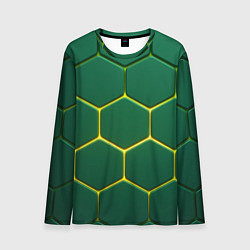 Мужской лонгслив Зеленые плиты с желтым светом