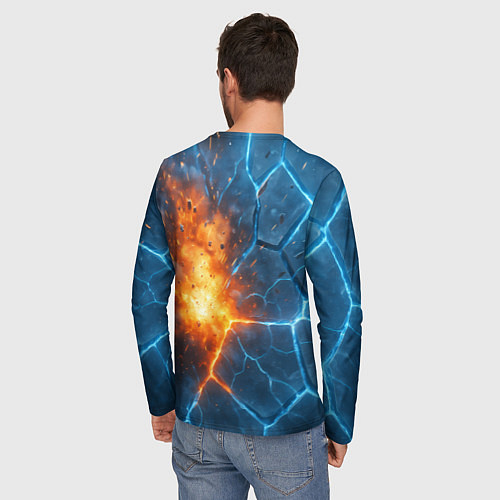 Мужской лонгслив Взрыв из объемных плит / 3D-принт – фото 4