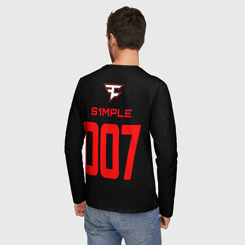 Мужской лонгслив FaZe Clan - S1mple 007 / 3D-принт – фото 4