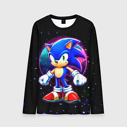 Лонгслив мужской Соник в космосе, цвет: 3D-принт