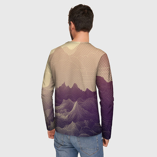 Мужской лонгслив Ретро иллюстрация Японского храма / 3D-принт – фото 4