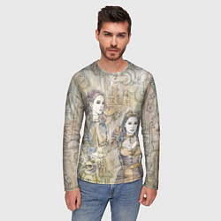 Лонгслив мужской Девушки стимпанк, цвет: 3D-принт — фото 2