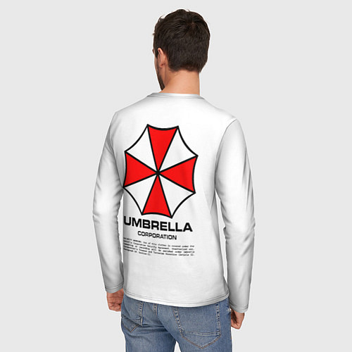 Мужской лонгслив Umbrella protokol - white / 3D-принт – фото 4