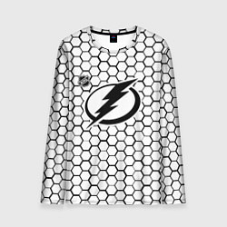 Лонгслив мужской Тампа Бэй Лайтнинг - белые соты, цвет: 3D-принт