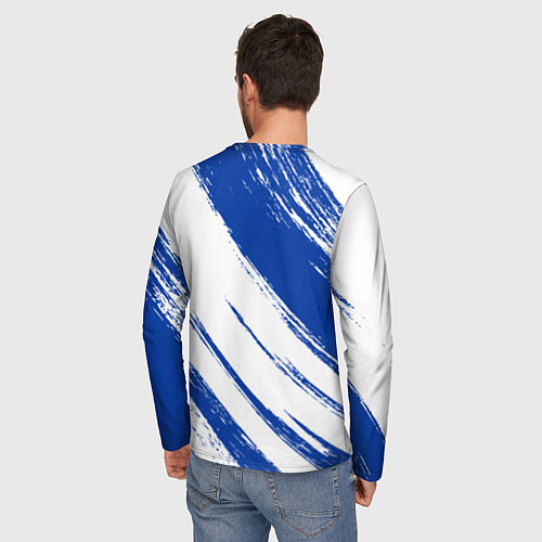 Мужской лонгслив Клипперс - синяя краска / 3D-принт – фото 4