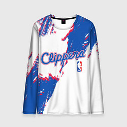 Лонгслив мужской Клипперс - разлитая краска, цвет: 3D-принт