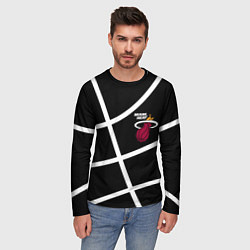 Лонгслив мужской Майами Хит - баскетбольный линии, цвет: 3D-принт — фото 2