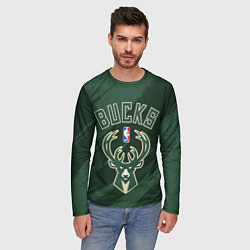 Лонгслив мужской Милуоки Бакс - цвета команды, цвет: 3D-принт — фото 2