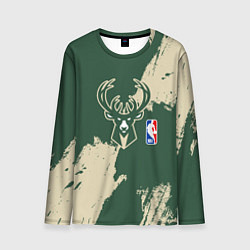 Лонгслив мужской Милуоки Бакс - разлитая краска, цвет: 3D-принт