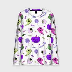 Мужской лонгслив Halloween purple pumpkin pattern