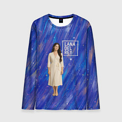 Мужской лонгслив Lana Del Rey в белом классическом платье на синем