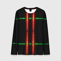 Мужской лонгслив Color black green red lines