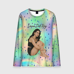 Лонгслив мужской Lana Del Rey сидит обняв колени, цвет: 3D-принт